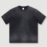 Haute qualité hommes grande taille lavage à l'acide coloré t-shirts poids lourd en détresse soleil fané lavage à l'acide t-shirts hommes