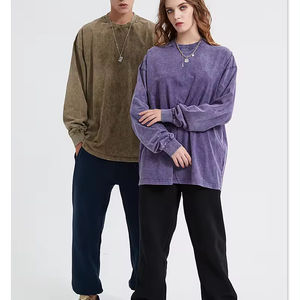 Sweat ample unisexe personnalisé lavé sweat décontracté taille libre corée sweat usine sweats à capuche - Product Image 3