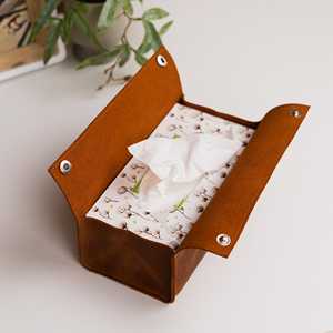 Boîte à mouchoirs en cuir haut de gamme ALW avec logo personnalisé Couverture en cuir haut de gamme et élégante Caractéristique suspendue Fabricant OEM ODM - Product Image 5