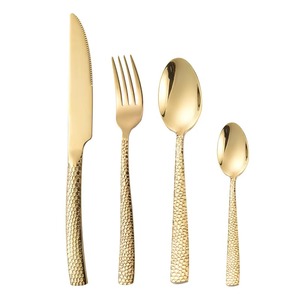 Cuchara de cubiertos con mango cuadrado de grano de martillo, vajilla creativa para restaurante occidental de Hotel, la mejor calidad - Product Image 1