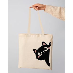 Bolsas de Lona de Algodón Felix Cat con Cierre de Cremallera - Product Image 6