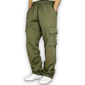 Pantalones cargo de lana informales de talla grande personalizados para hombre, ropa informal estilo Hip Hop de algodón suelta, diseño transpirable con múltiples bolsillos - Product Image 5