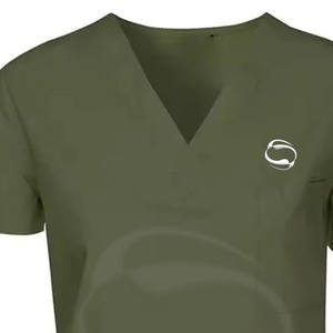 Vente en gros Logo personnalisé Ensembles de gommage Stretch Infirmière Hôpital Scrubs Suit Tops Medical Hospital Uniformes pour unisexe - Product Image 2