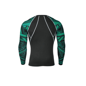 Rashguard imprimé personnalisé à manches longues blanc et noir et Bjj Rash Guard pour homme - Product Image 4