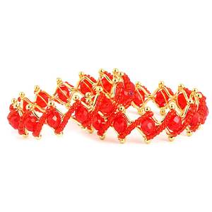 กำไลข้อมือแฟนซีสำหรับเด็กผู้หญิง 2 ชิ้น - สีแดง - Product Image 1