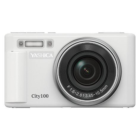 Yashica Compact Camera 13MP CMOS Sensor 5K Video SD Card Face Detection CITY Line White YAS DGC100 WH