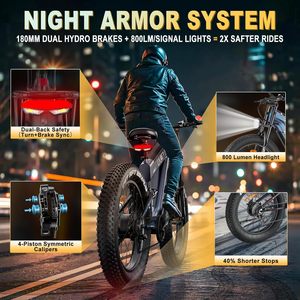 Bici elettrica a doppia batteria per adulti, bici da terra E da 48V 41AH 160 miglia a lungo raggio, motore da 3000W da 40mph, EBike veloce da 26" - Product Image 5