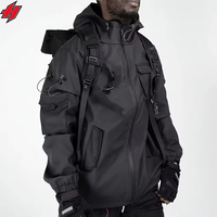 Veste bomber en cuir imperméable pour homme Killwinner Tech Wear, tendance printemps-automne, avec hauts noirs pour couple