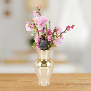 Florero de Metal martillado con acabado plateado y dorado, maceta de mesa moderna para boda, decoración de pared de mesa personalizada hecha a mano - Product Image 5