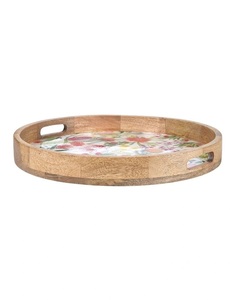 Handcrafted Vintage Luxury Wooden Food <b>Serving</b> Platter High-Demand Oval Snack Server Enamel Printed <b>Tray</b> Made Marble <b>Plastic</b> - Product Image 5