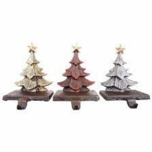 Soporte de media de árbol de Navidad de Metal plateado duradero gancho de repisa de chimenea ponderado decoración decorativa para el hogar diseño de árbol Doble - Product Image 5