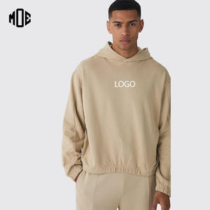 Nouveaux sweats à capuche en molleton français 100% coton surdimensionnés pour hommes, 500 GSM, épais, hiver, bas élastique, respirant, logo personnalisé imprimé - Product Image 1