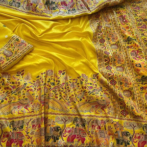 ผ้าแคชเมียริน่านุ่มพิเศษสไตล์แคชเมียร์ผ้าซาตินสีสดใสพิมพ์ดิจิตอลสำหรับงานแต่งงานและปาร์ตี้พิเศษสาวๆ - Product Image 1