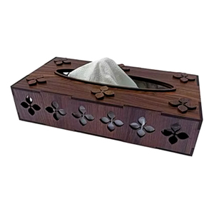 modern style wooden <b>tissue</b> <b>holder</b> with sleek minimalist design decorative wooden <b>tissue</b> <b>box</b> with mandala printed artwork - Product Image 1