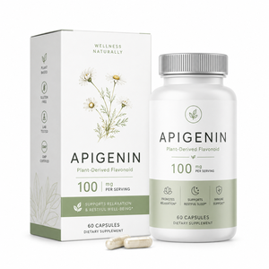Complément de soutien professionnel pour la calme et le repos : Apigénine 100mg et capsules de glycinate de magnésium pour le soulagement du stress – Vente en gros ODM - Product Image 1