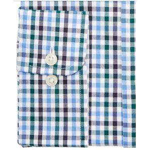 Camicia da Uomo in Popeline Gingham per Club, Taglia XL, Vestibilità Regolare, Elasticizzata, Antipiega, Stile Smart Casual con Colletto Rialzato - Product Image 2
