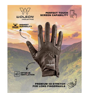 Wolson ถุงมือขี่ม้าแบบเต็มนิ้วสำหรับทุกเพศ, ถุงมือหนังระบายอากาศหน้าจอสัมผัสใช้ได้กับกีฬากลางแจ้ง - Product Image 6