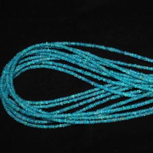 Pierre précieuse d'opale éthiopienne bleue Paraiba de qualité AAA, 3-5 mm, 16 pouces, perles rondes lisses, perles en vrac, magasin de pierres précieuses indien - Product Image 1