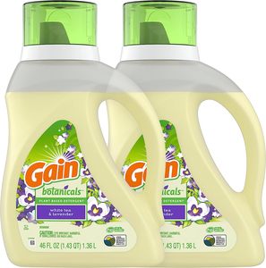 Gain Botanicals 46 floz แพ็ค2ขวดสีขาวลาเวนเดอร์กลิ่นหอมผงซักฟอกซักผ้า32โหลดต่อขวดใช้แล้วทิ้ง - Product Image 1