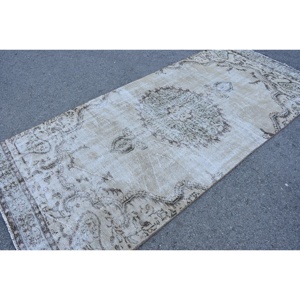 Tapis turc vintage, tapis de sol de 4,1x9,1 pieds, tapis en laine persan gris brun - Product Image 4