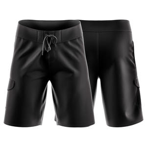 Vente en gros de shorts cargo décontractés pour hommes 100% polyester taille élastique Streetwear pantalons de survêtement shorts de planche en tissu éponge français solide - Product Image 4