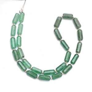 Cuarzo Verde AAA+ de 4x10mm-5x12mm, Tubo Facetado, Briolette, Piedra Semipreciosa Natural de Fresa, Cuentas Cilíndricas para Joyería - Product Image 2