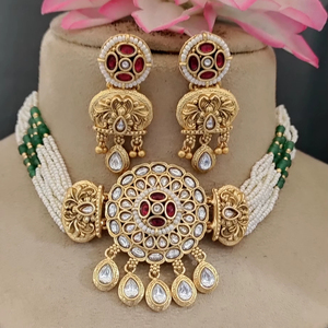 Collier antique en or Kundan SKU-501 D-3 - Product Image 1