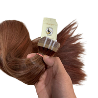 Cinta de cabello humano RUSO EUROPEO personalizada, extensión Ins, pelo virgen crudo, hueso recto, rojo oscuro, cobre, colores-Wave Curl Afro