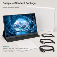 Moniteur portable pour ordinateur portable 16 pouces 2.5K IPS 16:10, écran externe double USB C pour le travail, les affaires et les voyages