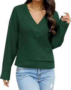 Automne hiver 2024 nouveau pull en cachemire de luxe femmes rose col en v goutte épaule lâche pull en pure laine - Product Image 5