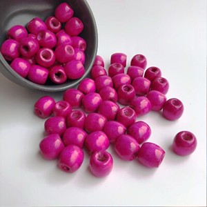 Cuentas de Madera de Color Primario, Redondas con Patrón de Corazón, Hechas a Mano, Paquete de Varias Piezas para Pascua y Bautizos - Product Image 2