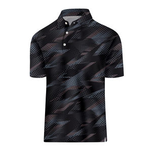 T-shirts polos pour hommes en polyester vierge à séchage rapide vente en gros T-shirts Glof avec impression par sublimation de logo personnalisé pour hommes - Product Image 1