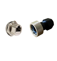 Konektor Ethernet RJ45 Cat5e Tahan Air Terproteksi 1 Gbps 125V DC/AC 13/16"-28UN Tipe Pasangan Sekrup Logam IP67 Dapat Dipasang di Lapangan
