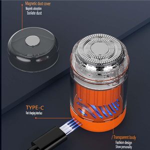Afeitadora Eléctrica Portátil Mini para Hombre, Afeitadora USB de Doble Cuchilla con Carga Rápida, Cuerpo Transparente para Uso en el Hogar y de Viaje - Product Image 3