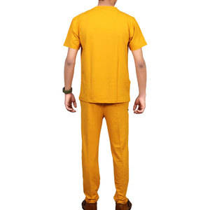 High Street Wear Men's Summer Cotton <b>Set</b> Solid Color Trendy T Shirt and Trouser Breathable Fashion Look - Product Image 3