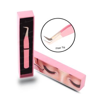 Pinzas de extensión de pestañas de acero inoxidable de alta calidad al por mayor pinzas de pestañas individuales caja de fibra puntiaguda embalaje privado - Product Image 3