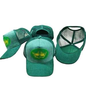 New Trends Black Custom Logo 5 Panel <b>Corduroy</b> Mesh Trucker <b>Caps</b> Hats Wholesale - Product Image 1