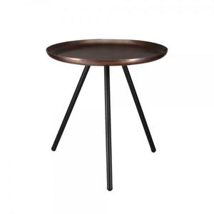 โต๊ะกาแฟโลหะอลูมิเนียมเคลือบสีบรอนซ์หรูหราสำหรับตกแต่งห้องนั่งเล่นและโต๊ะข้างเตียงในโรงแรมแบบขาตั้ง 3 ขา - Product Image 1