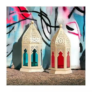 Linterna de Ramadán de clase alta, farolillos de vela de metal y vidrio templado, perfectos para una decoración elegante de vacaciones, linterna alta superventas - Product Image 5