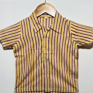 Elegant Kids Boys Striped Printed Cotton Casual <b>Shirt</b> With Collar | Summer Short Sleeve <b>Button</b> Down <b>Shirt</b> - Product Image 1