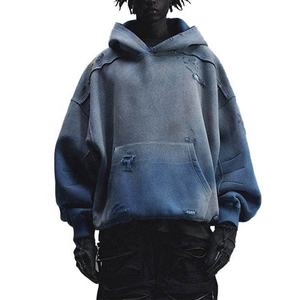 500 Gsm Hoodie Acid Wash Hoodie Fabricant Distressed 2024 Sweats à capuche en éponge française surdimensionnés pour hommes - Product Image 2