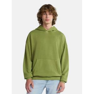 Sweat-shirt à capuche en polaire surdimensionné pour hommes avec poches Automne Hiver Casual Solid Color Pullover - Product Image 5