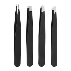 แหนบถอนขนตาแบบคลาสสิก75องศาทำจากสเตนเลสมี4สไตล์แหนบถอนขนตาสีดำ - Product Image 2