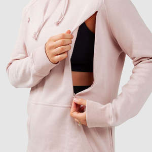 Sweat-shirt d'allaitement de maternité en coton biologique pull de maternité pour femmes respectueux de l'environnement pull durable à demi-fermeture éclair pull pour la maternité - Product Image 5