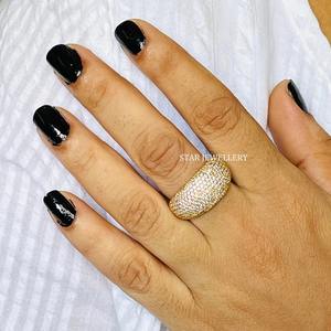 Anillo de Boda de Lujo Cristiano para Mujer, con Diamante Natural de Corte Brillante Redondo, Oro Sólido de 14K, Engaste de Garras, Marca STAR JEWELRY - Product Image 1