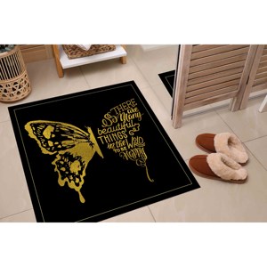 Tapis imprimé papillon, design tendance Be Happy pour salon, décoration de bureau, tapis fin non tissé - Product Image 5