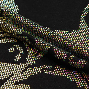 Camisetas impresas personalizadas profesionales con logotipo de diamantes de imitación 100% algodón Camisetas con patrón de letras de calidad fina - Product Image 3