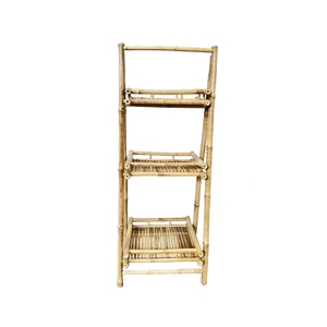 Étagère pliable en bambou Supports de rangement en bois et supports d'échelle Étagères pliantes en bambou toutes saisons - Product Image 2