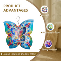 Exquise éolienne mandala aux couleurs kaléidoscopiques, en acier inoxydable durable, design Art Déco, diamètre 12 pouces, décoration intérieure et extérieure 50