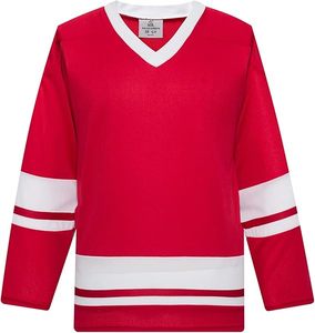 Jersey de práctica de hockey sobre hielo en blanco, camiseta de hockey de manga larga para hombres - Product Image 1